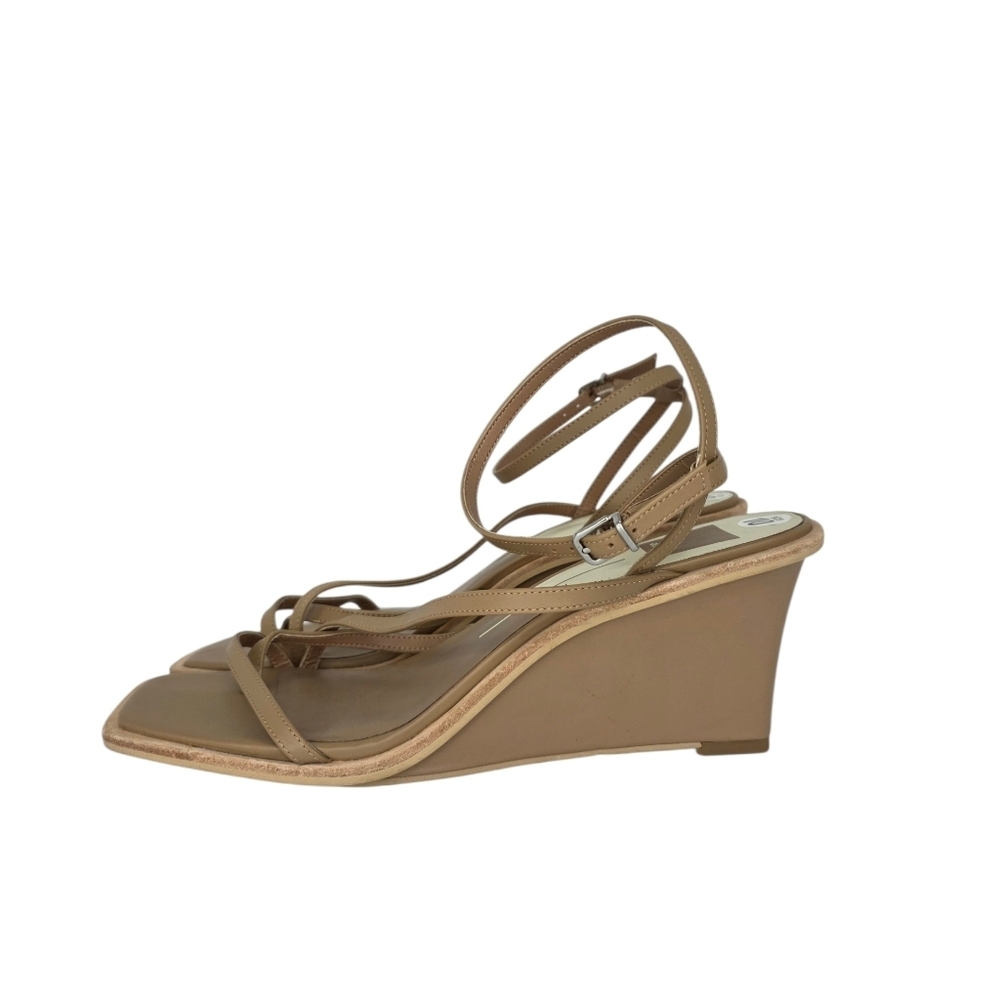 Dolce Vita Gemini Wedge Adjustable Strap Sandal Cafe Brown Vegan Leather Size 10